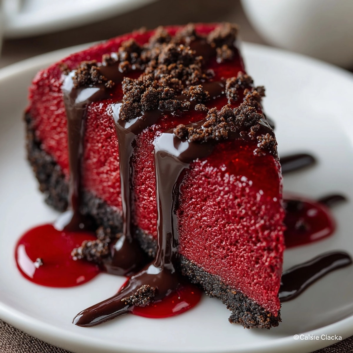 Classic cheesecake topped with fresh berries, sliced and ready for serving at dessert
